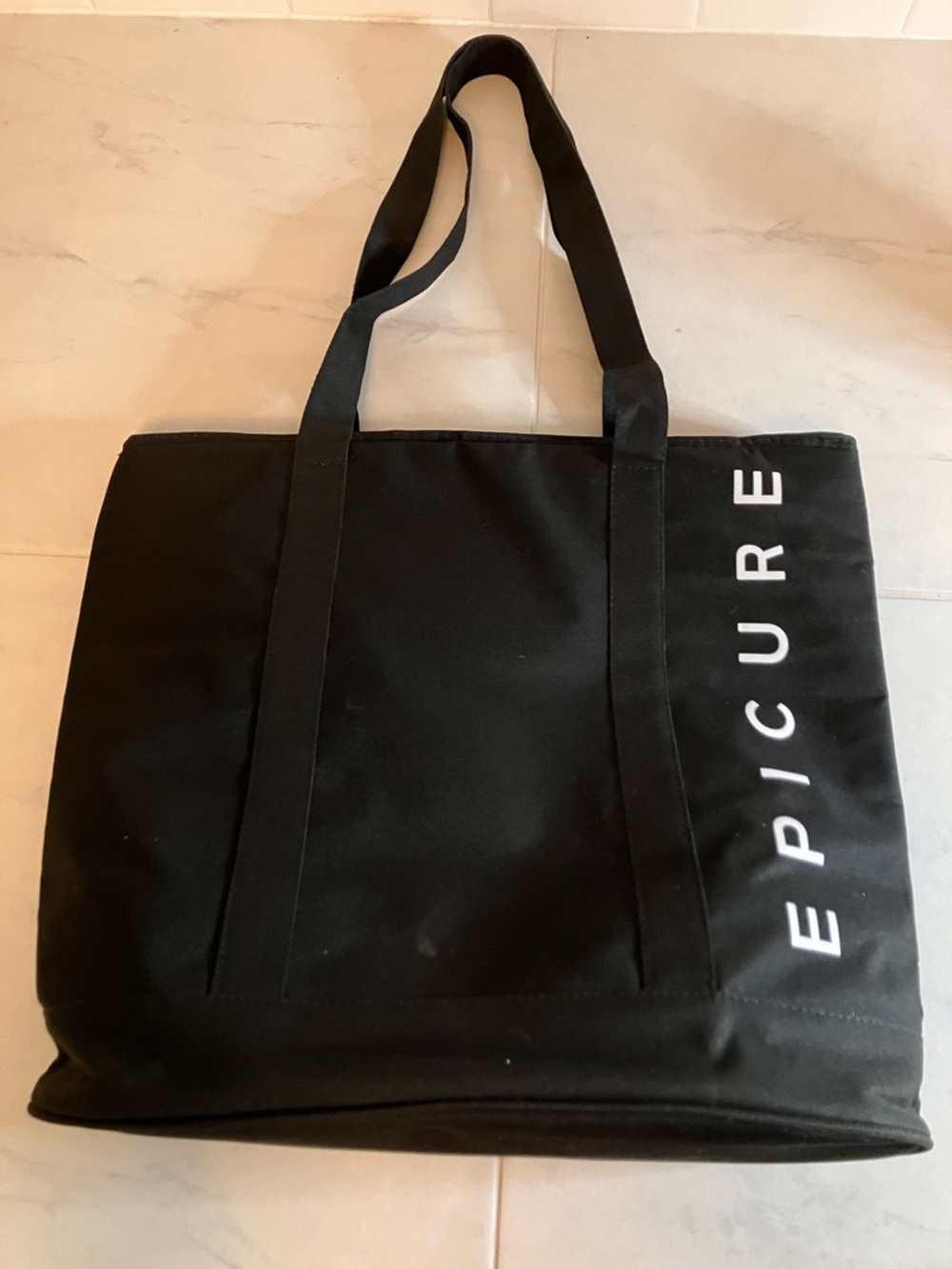 EPICURE Black Canvas insulated cooler Tote Bag with Logo